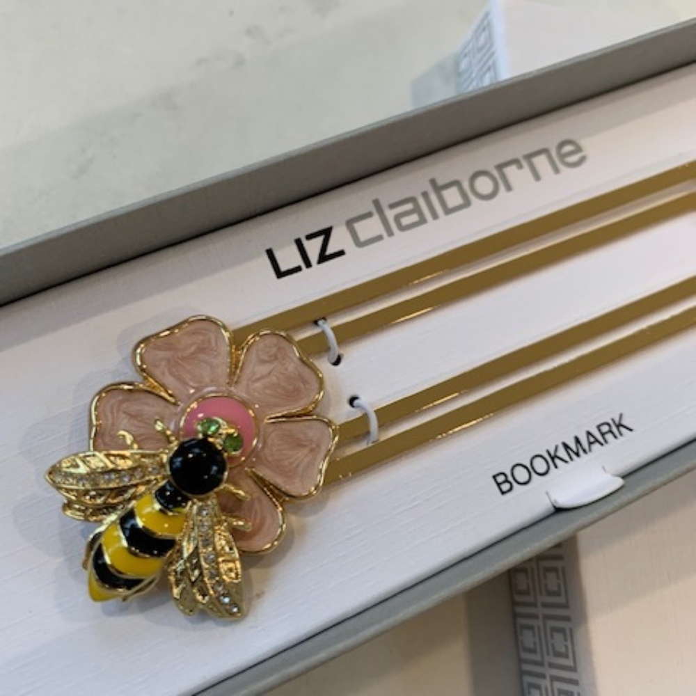 Liz Claiborne  bee & flower bookmark